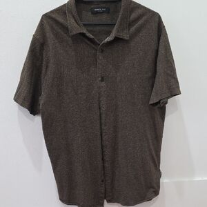 Kenneth Cole Dark Brown Casual Button Down Shirt